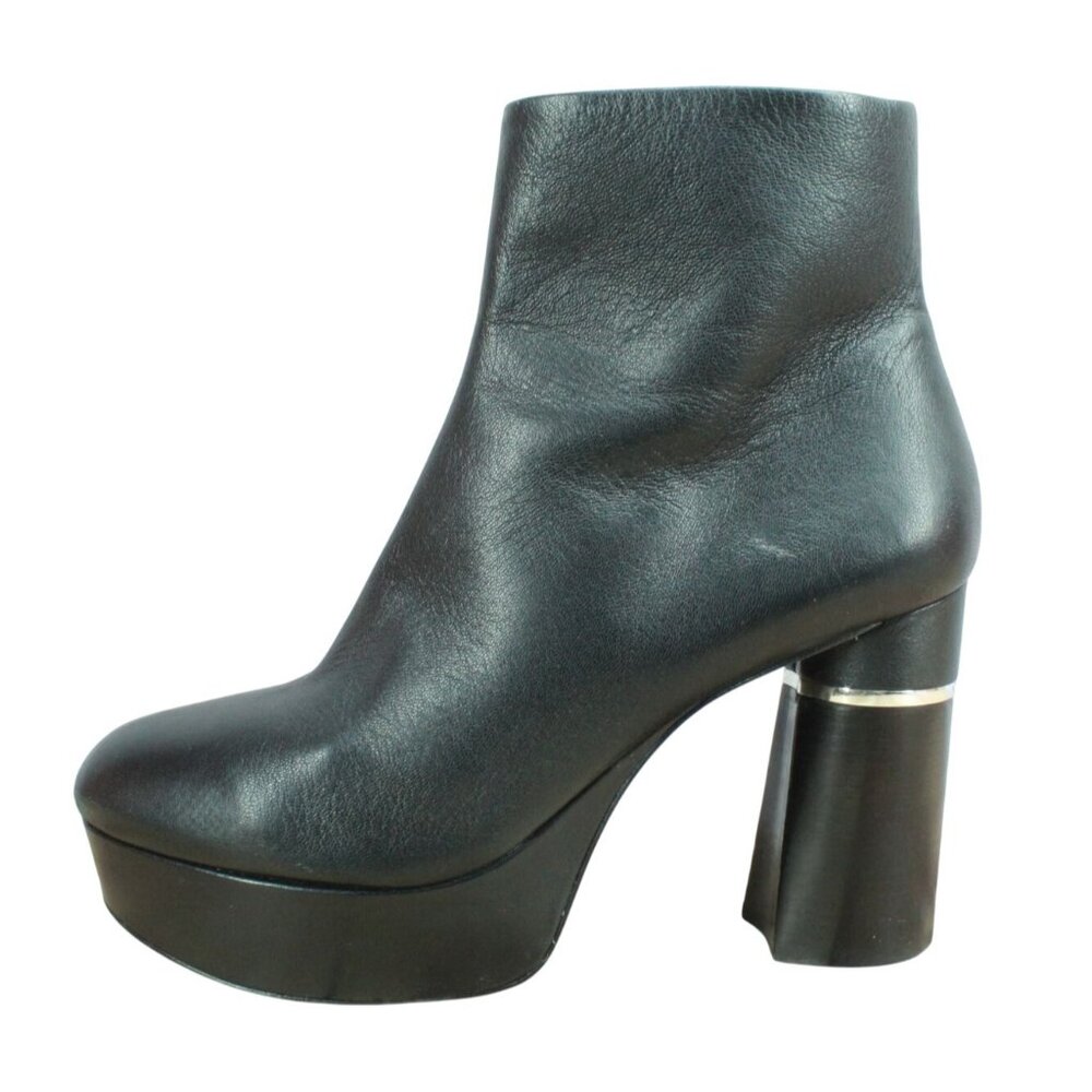 3.1 Phillip Lim Ziggy Ankle Zip Platform Boots Leather Black Size 9